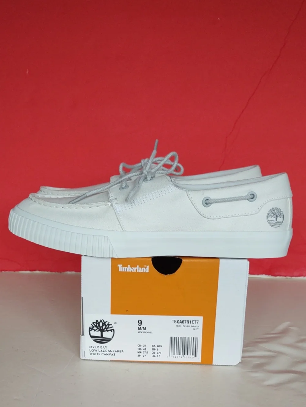 BRAND NEW Timberland Men's White Canvas Boat Shoe Sneaker